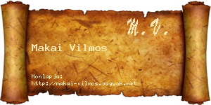 Makai Vilmos névjegykártya
